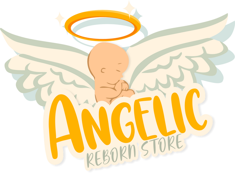 Logo Angelic, bebés reborn, muñecas reborn, silicona reborn, vinilo reborn, bebé realista, muñeca realista, reborn personalizado, reborn kit, comprar bebé reborn, tienda de bebés reborn, colección de bebés reborn.